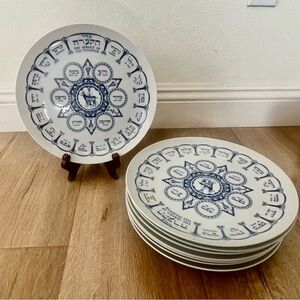 8 Pcs Vintage Geary's Beverly Hills‎ Passover Seder Dinner Plates 10 3/8”, Mint